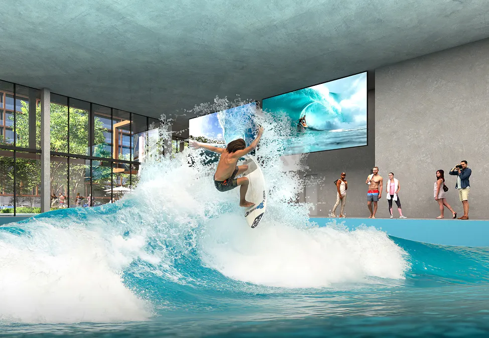 Piscina com surf indoor Arte Wave Calper 1 quarto 33 m2 Piscina com surf indoor Arte Wave Calper 1 quarto 33 m2